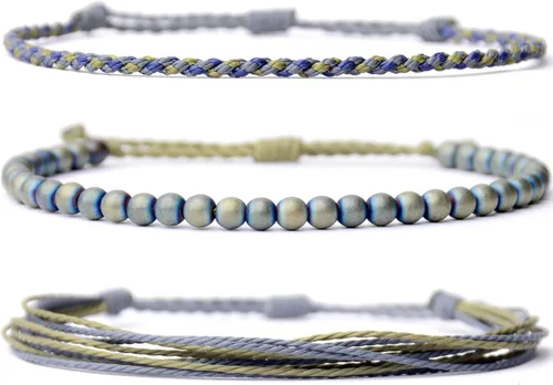 Miniatura 16 de Pulsera curativa hecha a mano con cuentas de piedra natural, regalo para hombres, pulsera de cuerda ajustable