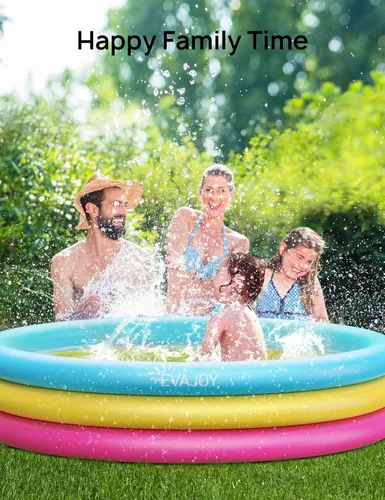 Miniatura 5 de Evajoy - Piscina inflable de 58 x 13 pulgadas para niños, piscina grande para perros, piscina para el patio trasero y el jardín familiar