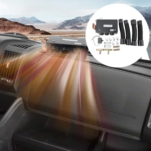 Miniatura 6 de Calentador de coche de 12 V, 50 W, portátil, ventilador descongelador, 3 puertos, descongelador, descongelador, calentador de ventilador de coche