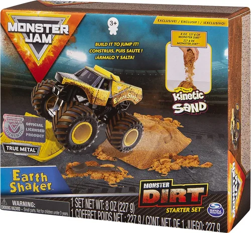 Miniatura 7 de Monster Jam, Earth Shaker Monster Dirt - Juego de iniciación con 8 onzas de Monster Dirt y juguete oficial de Monster Jam Truck fundido a escala
