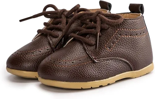Miniatura 3 de Miamooi Mocasines clásicos de piel sintética para bebés y niñas, zapatos de vestir de boda para niños pequeños Brogue formal plano perezoso Oxford