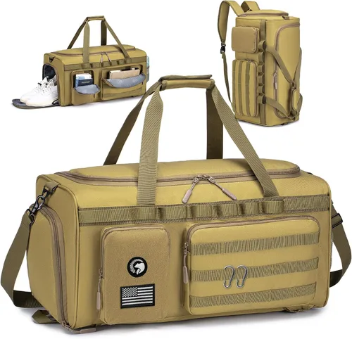 Bolsas de gimnasio para hombres, 35L55L, bolsa de lona táctica, bolsa de viaje deportiva, bolsa de gimnasio, fin de semana, mochila nocturna con