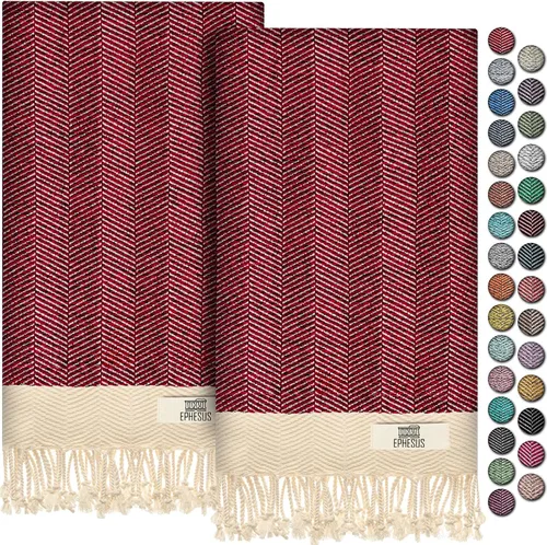 Miniatura 75 de EPHESUS TOWELS Toallas de Mano - Juego de 2 18" x 30" - Toalla de Mano Turca Decorativa para Baño, Cocina, Invitados, Cara, Cabello, Té, Paño