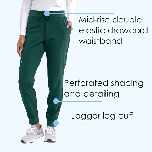 Miniatura 5 de Barco One Pantalón deportivo pantalón quirúrgico de altura media con tejido elástico de 4 vías y 3 bolsillos para mujer
