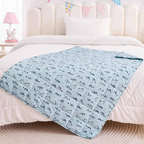 Miniatura 19 de yescool Manta con Peso de 5 Libras Manta de Regazo con Peso Refrescante, Manta Pesada Gris para Dormir, Manta con Peso de Regalo para 40-60 libras