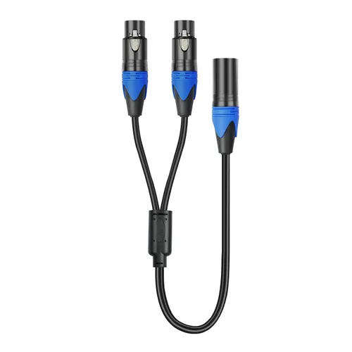 Miniatura 6 de Cable de micrófono divisor en Y XLR macho a 2 hembras, 3 pines XLR hembra a doble XLR macho Y-Splitter Cables de audio de micrófono equilibrado