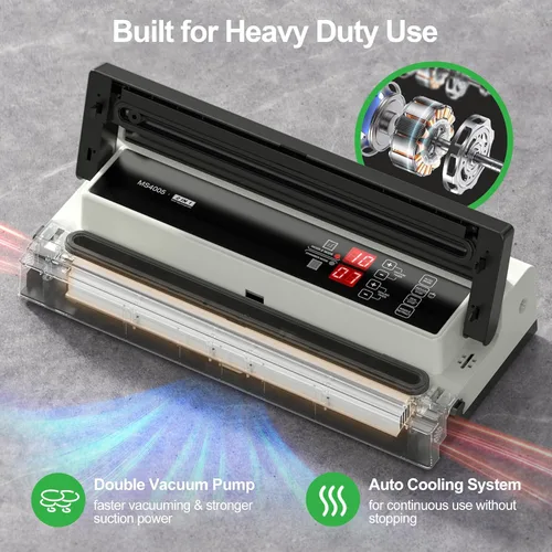 Miniatura 4 de MAGIC SEAL Máquina selladora al vacío comercial de 16 pulgadas, máquina de envasado al vacío sellador de carne con bomba doble y sistema