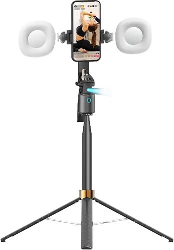 Miniatura 9 de Andoer Trípode de seguimiento automático de cara de 64 pulgadas con soporte, trípode de seguimiento de rotación de 360° con control remoto y control