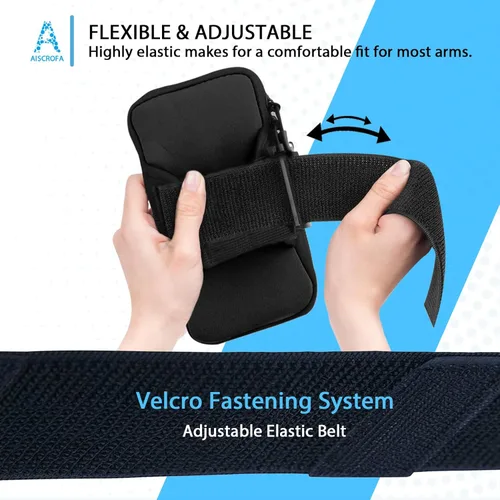Miniatura 5 de Brazalete deportivo, gimnasio para correr, bolsa universal para teléfono inteligente con orificio para auriculares, bolsillos multifuncionales