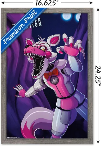Miniatura 3 de Trends International Five Nights at Freddy's: Sister Location - Póster de pared Funtime Foxy, 14.725 x 22.375 pulgadas, versión enmarcada de madera