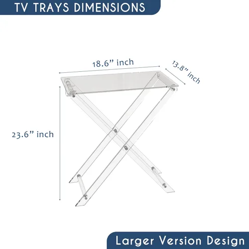 Miniatura 3 de Bandeja de TV grande de acrílico plegable, mesa auxiliar plegable, mesa auxiliar moderna para escritorio pequeño, mesa auxiliar para sala de estar