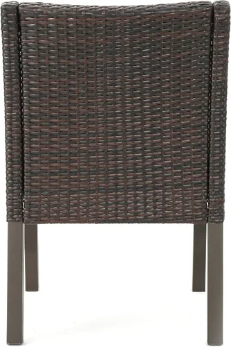 Miniatura 4 de Christopher Knight Home Antibes - Sillas de comedor de mimbre para exteriores con cojines resistentes al agua, juego de 2 piezas, multicolor y beige