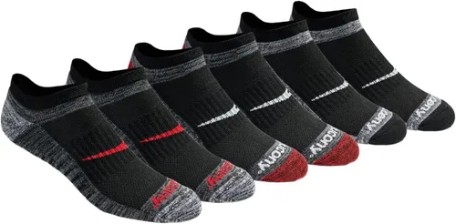 Saucony Calcetines RunDry Bolt Performance No-Show para hombre, disponibles en tallas M-XXL (6, 12, 18 pares)