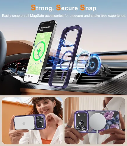 Miniatura 553 de Goodon para iPhone 15 Pro Max con protector de pantalla de privacidad, compatible con Magsafe, funda translúcida mate a prueba de golpes - Linda