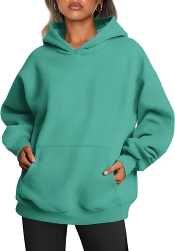Miniatura 203 de Trendy Queen - Sudaderas extragrandes con capucha para mujer, suéteres de manga larga, sin botones, de vellón, de otoño, ropa de invierno