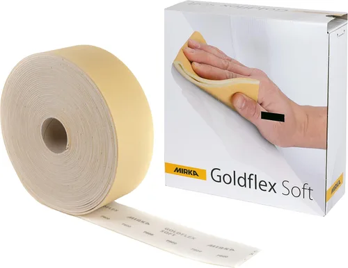 Mirka Goldflex - Hojas de lijado a mano suaves de 4.5 x 5 pulgadas, grano 320/200 piezas en un rollo