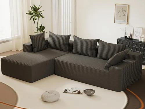 Miniatura 9 de Sofá seccional moderno de 108 pulgadas, sofás modulares convertibles en forma de L, sofás tapizados con asiento profundo, sofá de esponja apto