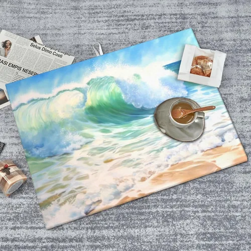 Miniatura 8 de Alfombrillas grandes de secado de platos para encimera de cocina, tapete de secado de cocina de microfibra, almohadilla de drenaje XL, tapete Playa