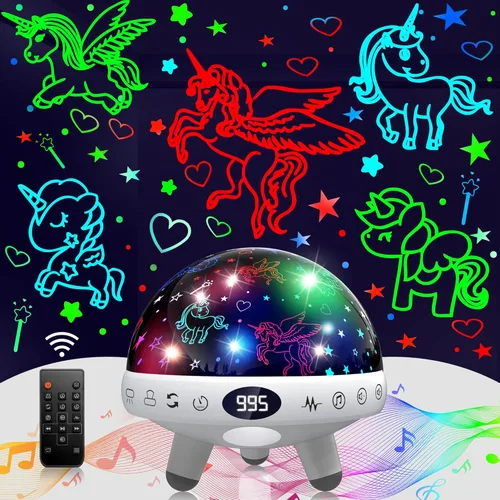 Miniatura 9 de YACHANCE Luz nocturna para habitación de niños con máquina de sonido, luz nocturna para bebé, proyector de estrellas, máquina de ruido blanco