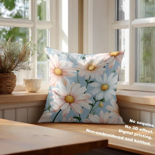 Miniatura 4 de Batmerry Flowers with Stems Throw Pillow Covers, Beautiful Floral Decorative Pillow Covers Digital Printing Blended for Couch Sofa Bed Invisible