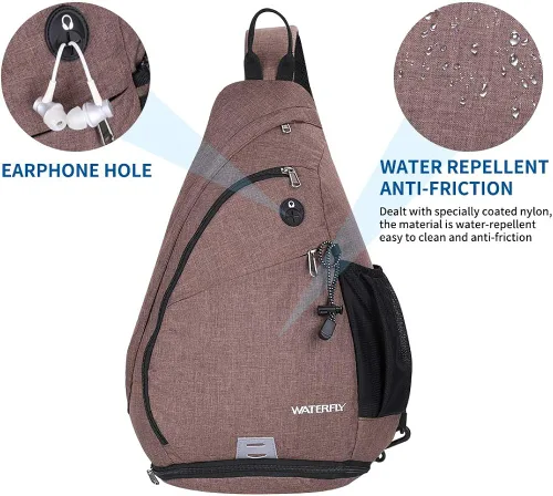 Miniatura 4 de WATERFLY - Mochila casual tipo bandolera, para llevar en el pecho