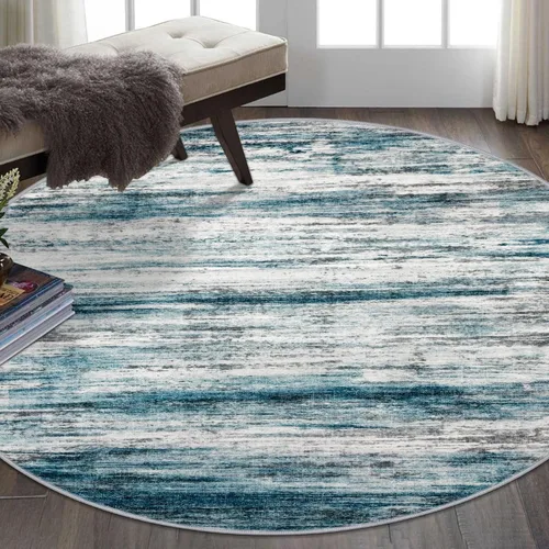 Miniatura 118 de KOZYFLY – Alfombra de pasillo moderna y lavable de diseño abstracto verde, 2 x 5 pies, antideslizante, suave y de pelo corto, ideal para cocina