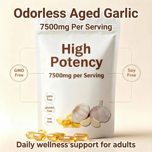 Miniatura 2 de Elare Extracto de Ajo Envejecido 7500mg Sin Olor – 200 Cápsulas Blandas Orgánico, Sin OMG, Sin Gluten Inmunidad Diaria para Adultos (1 unidad)