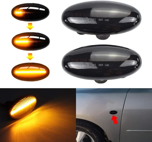 Miniatura 4 de Para-Mazda 2 para Mazda 3 5 6 BT-50 MPV 2 piezas LED dinámica señal de giro lateral luz intermitente secuencial luz intermitente (amarillo)