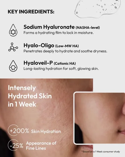 Miniatura 8 de Suero de ácido hialurónico – Dermatólogo desarrollado para una hidratación sin peso – Ácido hialurónico 2% y suero Na-PCA 1% para todo