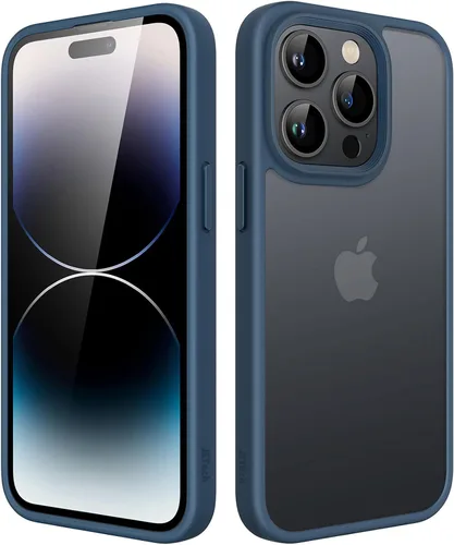 Miniatura 16 de JETech Funda mate para iPhone 14 de 6.1 pulgadas, a prueba de golpes, protección contra caídas de grado militar, cubierta trasera translúcida