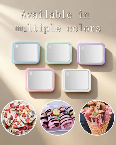 Miniatura 9 de Kit para hacer helados enrollados con tapa, 2 espátulas y guía de recetas - Bandeja de congelación instantánea para helado casero, actividades Rosa