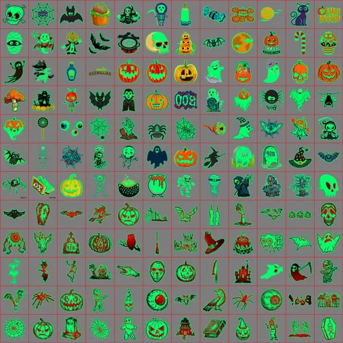 Miniatura 2 de OLIKER - 204 tatuajes de Halloween para niños, envueltos individualmente que brillan en la oscuridad, tatuajes luminosos para Halloween, tatuajes