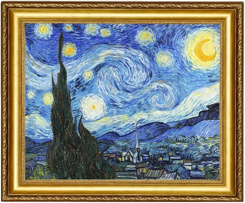 Miniatura 8 de ELITEART- Noche estrellada por Vincent Van Gogh Reproducción de pintura al óleo Giclée Wall Art Impresiones en lienzo