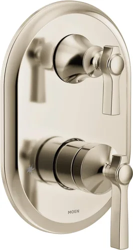 Miniatura 10 de Moen UTS2411BG Flara M-CORE Serie 3 - Moldura de ducha de 2 manijas con válvula de transferencia integrada, requiere válvula, oro cepillado