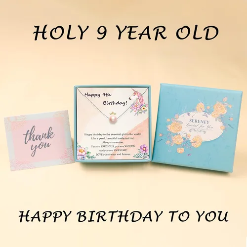 Miniatura 40 de Sereney Regalos de cumpleaños para niñas y mujeres, collar de perlas de plata esterlina como regalo de cumpleaños de 7, 9, 10, 11, 13, 15, 16, 18
