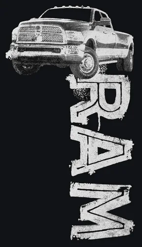 Miniatura 4 de JH Design Dodge Ram Logo Camiseta de manga corta para hombre, color negro