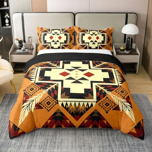 Miniatura 11 de Funda de edredón 100% algodón estilo bohemio del suroeste – Funda de edredón étnica tribal flecha – Juego de decoración de dormitorio completo