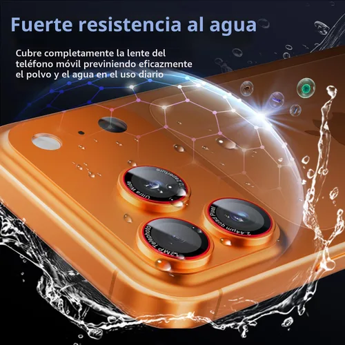 Miniatura 7 de HelloDeere Protector de lente de cámara de vidrio templado de alta alúmina 9H para iPhone 17 Pro Max, grado militar inastillable con fuerte naranja