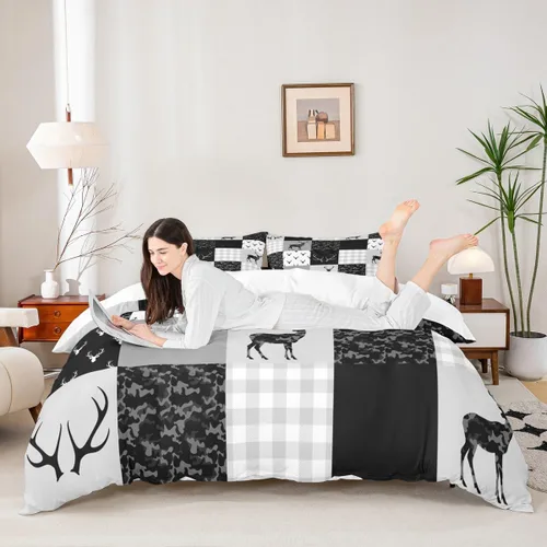 Miniatura 39 de Juego de funda de edredón de elefante bohemio para niños, tamaño individual, juego de ropa de cama de mandala bohemio de 2 piezas para decoración