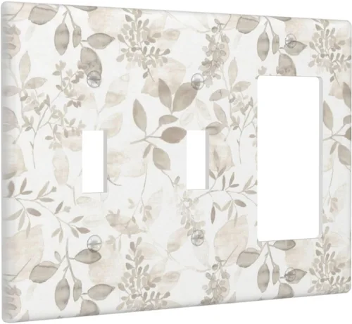 Miniatura 186 de Placa Decorativa de Pared Beige Boho de Mediados de Siglo Sol Abstracto 1-Gang Retro Años 70 Arte Geométrico Moderno con Arco Eléctrico Interruptor