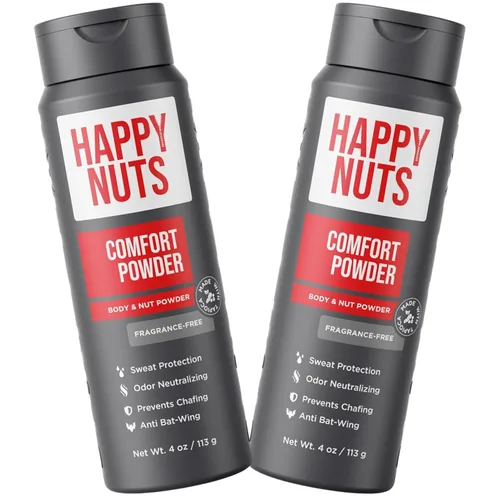 Miniatura 12 de HAPPY NUTS Desodorante en polvo Comfort para hombres: antirozaduras, sudor y control de olores para picazón deportista, sin aluminio, regalo