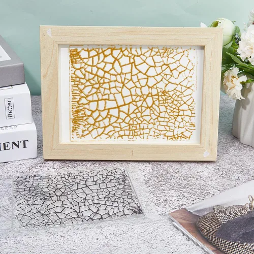 Miniatura 4 de CRASPIRE Sellos Transparentes con Fondo de Grieta Vintage Retro, Sellos de Goma Reutilizables de Silicona Transparente para Álbum de Fotos, Álbum