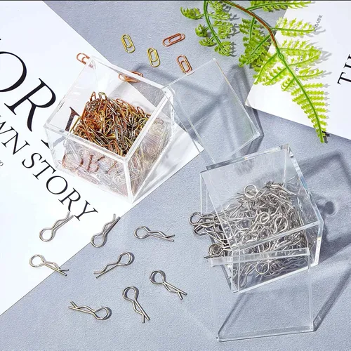 Miniatura 4 de Blulu 8 cajas de acrílico transparente con tapa, caja de almacenamiento de plástico para joyas, mini cubos para dulces y pequeñas joyas, recuerdos