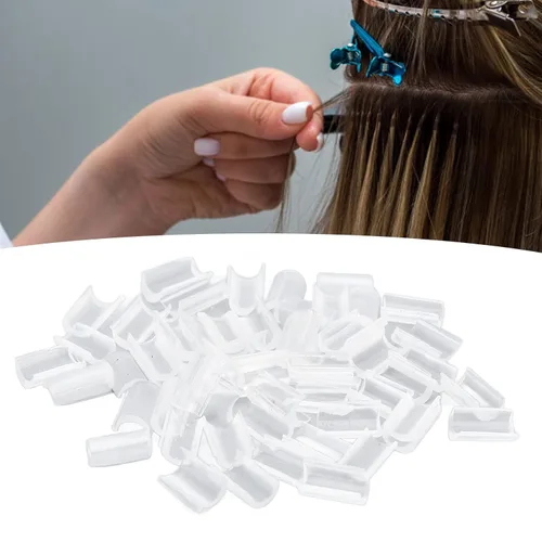 Miniatura 5 de 2 bolsas U Tip Clear Granule Beads Extensions Bonding or Rebond, paquete de pegamento de fusión en forma de uñas, extensión de cabello blanco