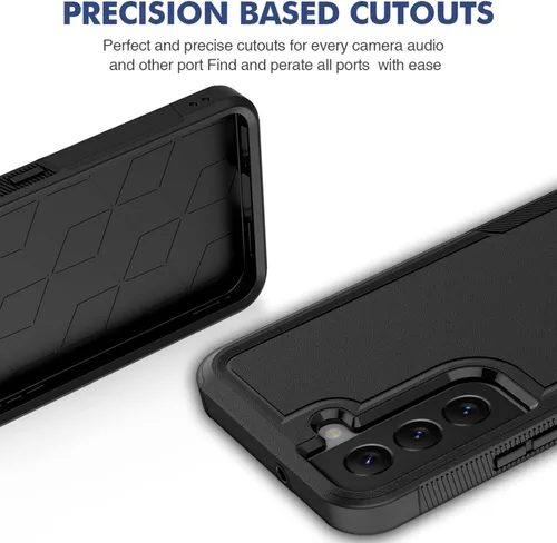 Miniatura 6 de Funda para Samsung Galaxy S22: funda protectora de doble capa resistente para teléfono celular, a prueba de golpes, con protector de pantalla, Negro