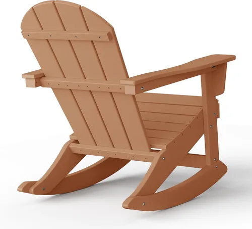 Miniatura 112 de WestinTrends Silla mecedora Malibu de poliéster para exterior/patio Adirondack, Negra