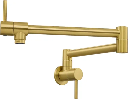 Miniatura 8 de KES Llenador de Ollas Dorado para Cocina Grifo Plegable de Latón con Doble Articulación Brazo Giratorio Grifo de Fregadero Articulado de Montaje