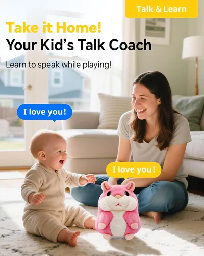Miniatura 3 de TWORIVER - Juguete de hámster parlante, repite lo que dices, juguete de peluche interactivo para niños pequeños, juguete de aprendizaje que imita