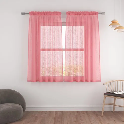Miniatura 56 de UPOPO Paneles de Cortina Beige Pequeños Cortinas Transparentes de Gasa de 16 Pulgadas de Largo Cortinas de Cocina de Voile con Textura de Lino