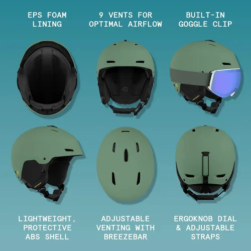 Miniatura 2 de Retrospec Zephyr - Casco de esquí – Casco de snowboard para adultos y jóvenes con ajuste ajustable, 9 rejillas de ventilación transpirables, Oilva